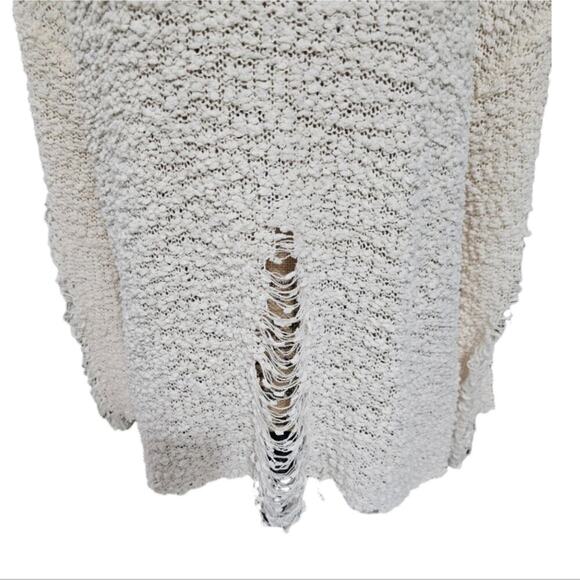 143 Story distressed tattered and torn tunic length open weave sweater Sz SM NEW - Picture 2 of 9